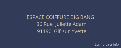 ESPACE COIFFURE BIG BANG