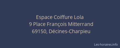 Espace Coiffure Lola