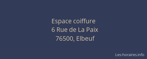 Espace coiffure