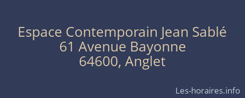Espace Contemporain Jean Sablé