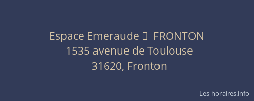 Espace Emeraude 	  FRONTON