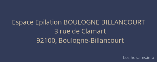 Espace Epilation BOULOGNE BILLANCOURT