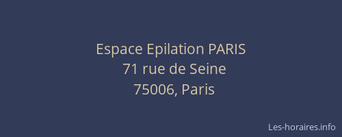 Espace Epilation PARIS