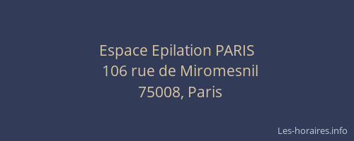 Espace Epilation PARIS