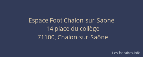 Espace Foot Chalon-sur-Saone