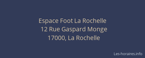 Espace Foot La Rochelle