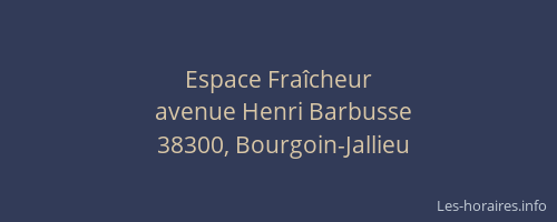 Espace Fraîcheur