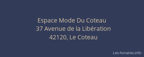 Espace Mode Du Coteau