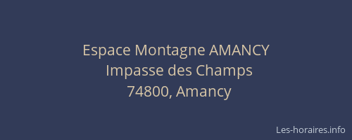 Espace Montagne AMANCY