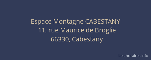 Espace Montagne CABESTANY