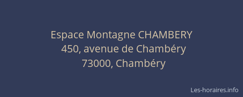 Espace Montagne CHAMBERY