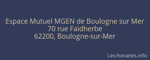Espace Mutuel MGEN de Boulogne sur Mer