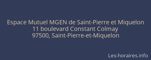 Espace Mutuel MGEN de Saint-Pierre et Miquelon