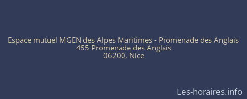 Espace mutuel MGEN des Alpes Maritimes - Promenade des Anglais