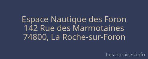 Espace Nautique des Foron