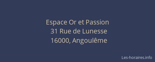 Espace Or et Passion