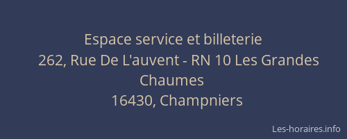 Espace service et billeterie