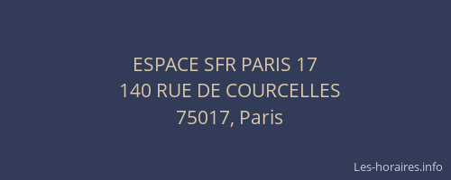 ESPACE SFR PARIS 17