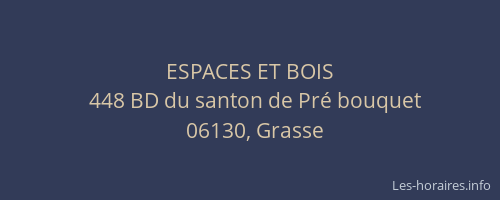 ESPACES ET BOIS
