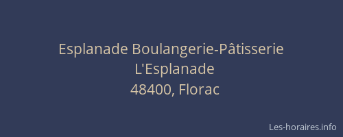 Esplanade Boulangerie-P&acirc;tisserie