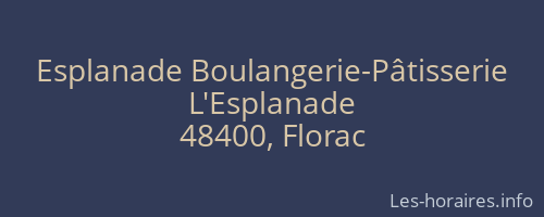 Esplanade Boulangerie-Pâtisserie