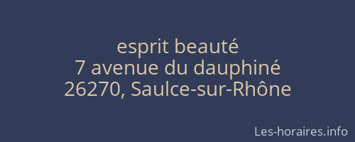 esprit beauté