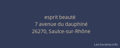 esprit beaut&eacute;