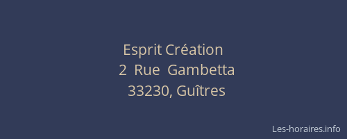 Esprit Cr&eacute;ation