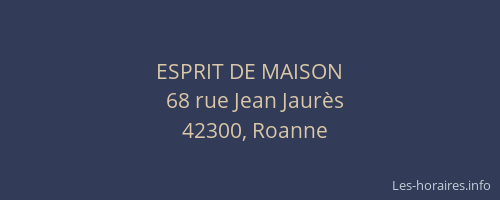 ESPRIT DE MAISON