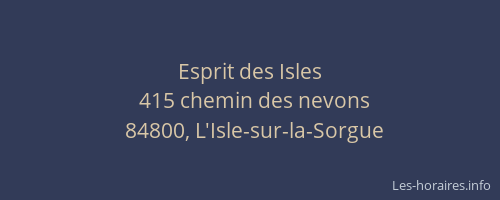 Esprit des Isles
