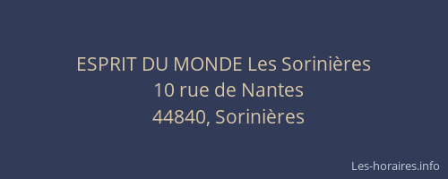 ESPRIT DU MONDE Les Sorinières