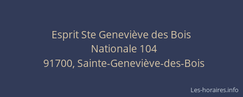 Esprit Ste Geneviève des Bois