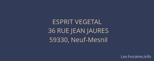 ESPRIT VEGETAL