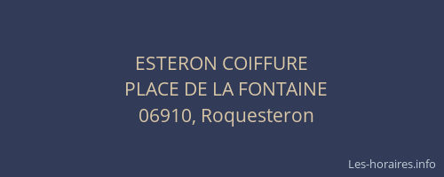 ESTERON COIFFURE
