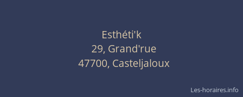Esth&eacute;ti'k