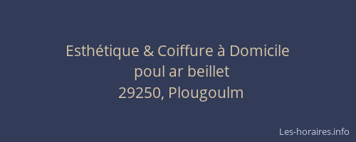 Esth&eacute;tique & Coiffure &agrave; Domicile