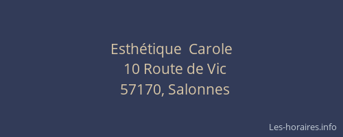 Esth&eacute;tique  Carole