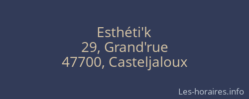 Esthéti'k