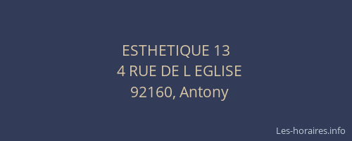 ESTHETIQUE 13