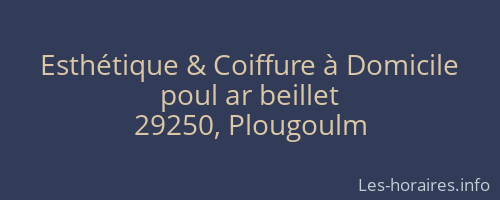 Esthétique & Coiffure à Domicile