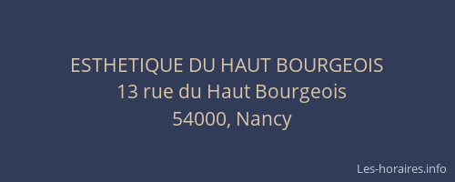 ESTHETIQUE DU HAUT BOURGEOIS