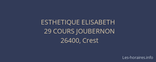 ESTHETIQUE ELISABETH