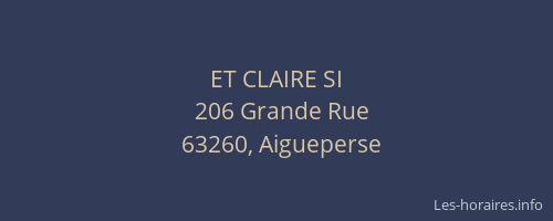 ET CLAIRE SI