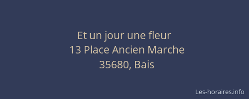 Et un jour une fleur