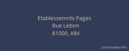 Etablessemnts Pages