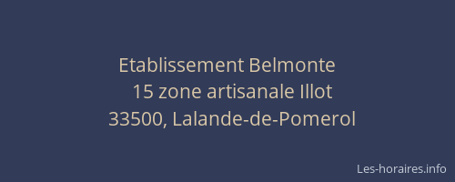 Etablissement Belmonte