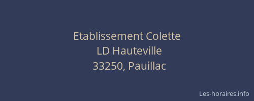 Etablissement Colette