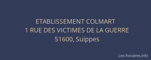 ETABLISSEMENT COLMART