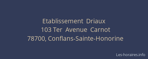 Etablissement  Driaux