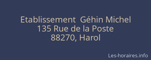 Etablissement  Géhin Michel